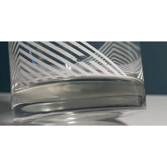 Vintage MCM Georges Briard Rocks Lowball Glass Geometric Pattern Set 2 - Picture 6 of 8